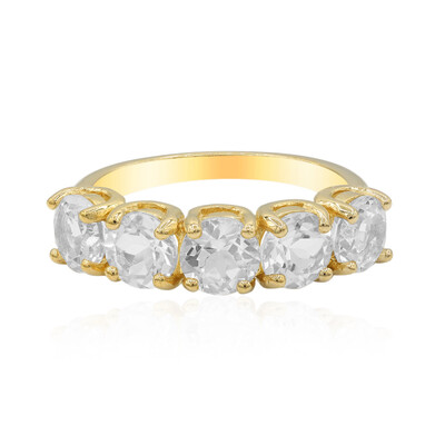Zilveren ring met witte topaasstenen