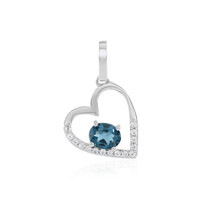 Gouden hanger met een Londen-blauwe topaas