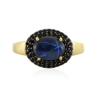 Zilveren ring met een blauwe ster saffier
