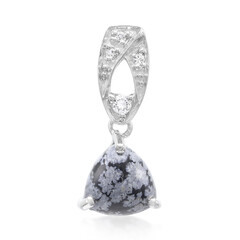 Zilveren hanger met een sneeuwvlokken obsidiaan