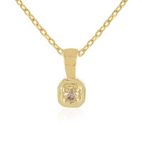 Zilveren halsketting met een I3 Champagne Diamant