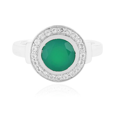 Zilveren ring met een Groene onyx