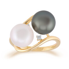 Gouden ring met een Akoya parel (TPC)