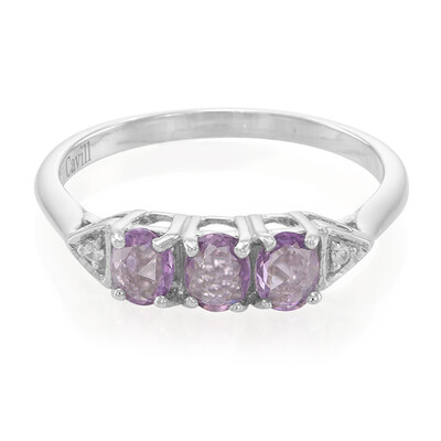 Zilveren ring met Onverhitte Purper Saffieren