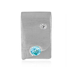 Zilveren hanger met een hemel-blauwe topaas