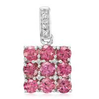 Zilveren hanger met roze toermalijnen