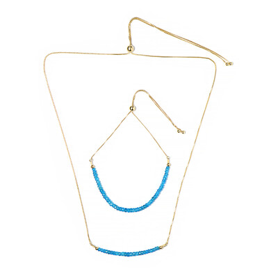 Zilveren set met neon blauwe apatieten