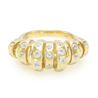 Zilveren ring met regenboog maanstenen