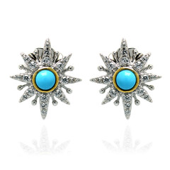 Zilveren oorbellen met Sleeping Beauty Turkooisen (Dallas Prince Designs)