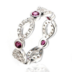 Zilveren ring met rhodolieten