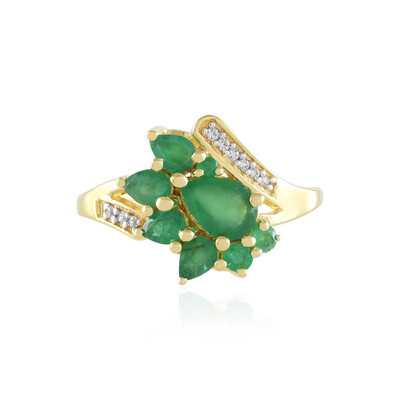 Zilveren ring met een Zambia-smaragd