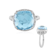 Zilveren ring met een hemel-blauwe topaas