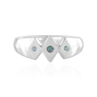 Zilveren ring met een I2 Blauwe Diamant