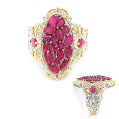 Zilveren ring met Birmese Robijnen (Gems en Vogue)