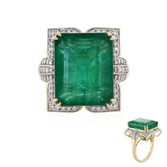 Gouden ring met een AAA Zambia smaragd (D'vyere)