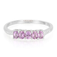 Zilveren ring met Onverhitte Purper Saffieren