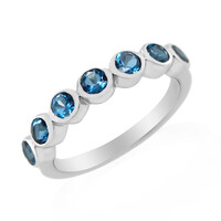 Zilveren ring met Londen-blauwe topaasstenen