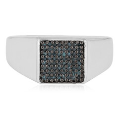 Zilveren ring met I3 Champagne Diamanten