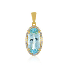 Zilveren hanger met een hemel-blauwe topaas