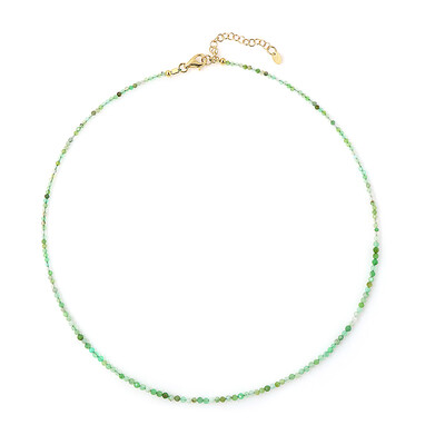 Zilveren halsketting met chrysopraasstenen