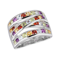Zilveren ring met hemel-blauwe topaasstenen