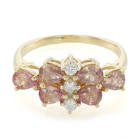 Gouden ring met Onverhitte Padparadscha Saffieren (AMAYANI)