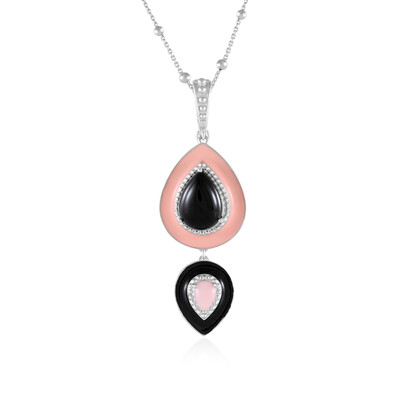 Zilveren halsketting met een zwarte onyx (Dallas Prince Designs)