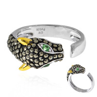 Zilveren ring met tsavorieten
