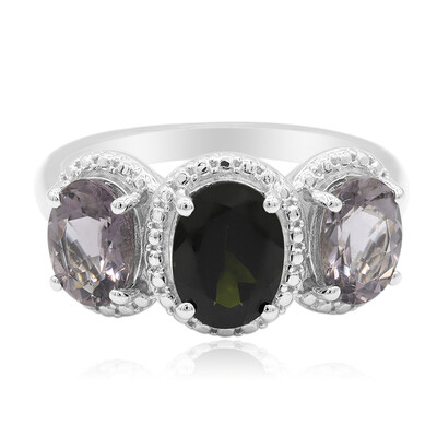 Zilveren ring met een groene toermalijn