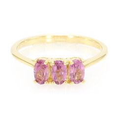 Zilveren ring met roze koper toermalijnen