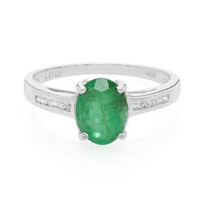 Zilveren ring met een Bahia-smaragd