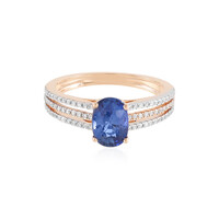 Gouden ring met een Ceylon saffier