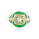 Zilveren ring met een groene amethist