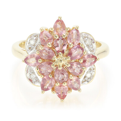 Gouden ring met Onverhitte Padparadscha Saffieren (AMAYANI)