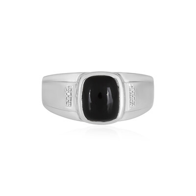 Zilveren herenring met een zwarte onyx