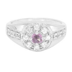 Zilveren ring met een Onverhitte Purper Saffier