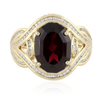 Gouden ring met een framboos rhodoliet (de Melo)