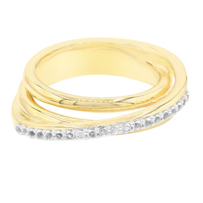 Zilveren ring met witte topaasstenen