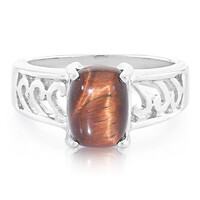 Zilveren ring met een rode tijgeroog
