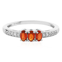 Zilveren ring met avondrode robijn