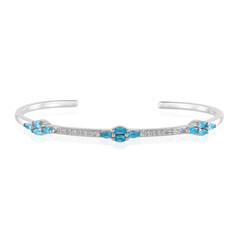 Zilveren armband met neon blauwe apatieten