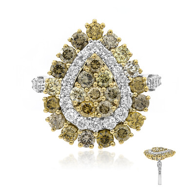 Gouden ring met SI2 Fancy Diamanten (CIRARI)