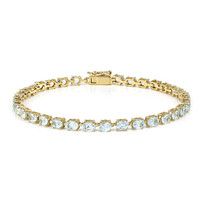 Zilveren armband met hemel-blauwe topaasstenen