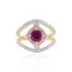 Gouden ring met een magenta granaat (SUHANA)