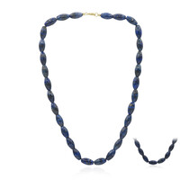 Gouden halsketting met lapis lazulistenen