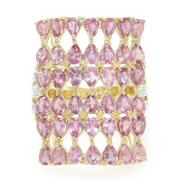 Gouden ring met Onverhitte Padparadscha Saffieren (AMAYANI)