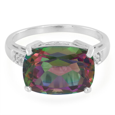 Zilveren ring met een mystieke-topaas