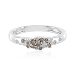 Zilveren ring met een I3 Champagne Diamant