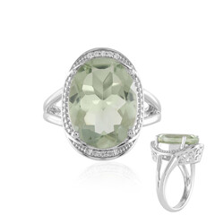 Zilveren ring met een groene amethist