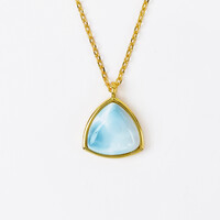 Zilveren halsketting met een larimar